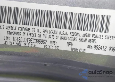 2014 Dodge Durango Limited from USA, damaged, VIN 1C4SDJDT0EC306967